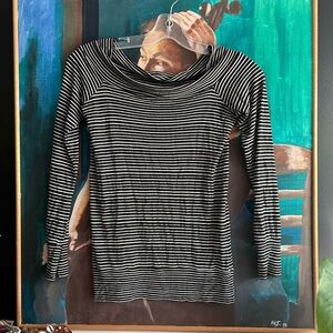 Lucky Brand Black and White Striped Top XS